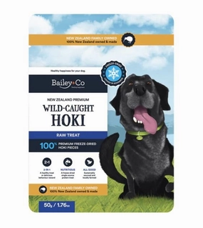 Bailey Co New Zealand Freeze Dried Raw Dog Treat (Wild-Caught Hoki) dog leash,walking strap