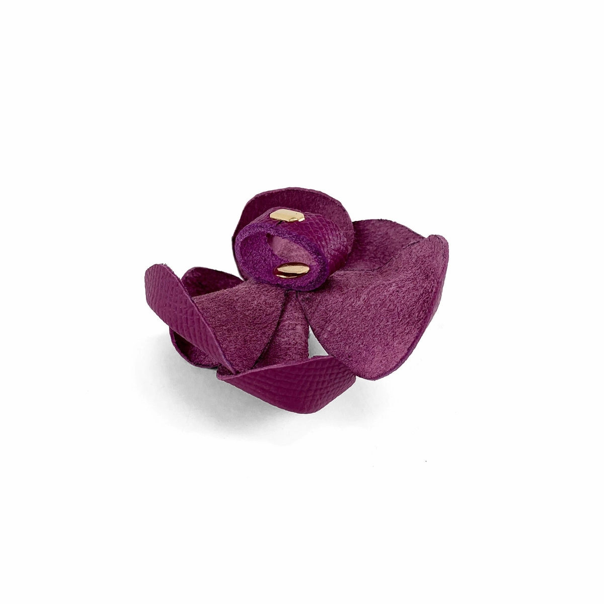 Beverly Classic Rhinestone Leather Dog Flowerette Slider Amethyst