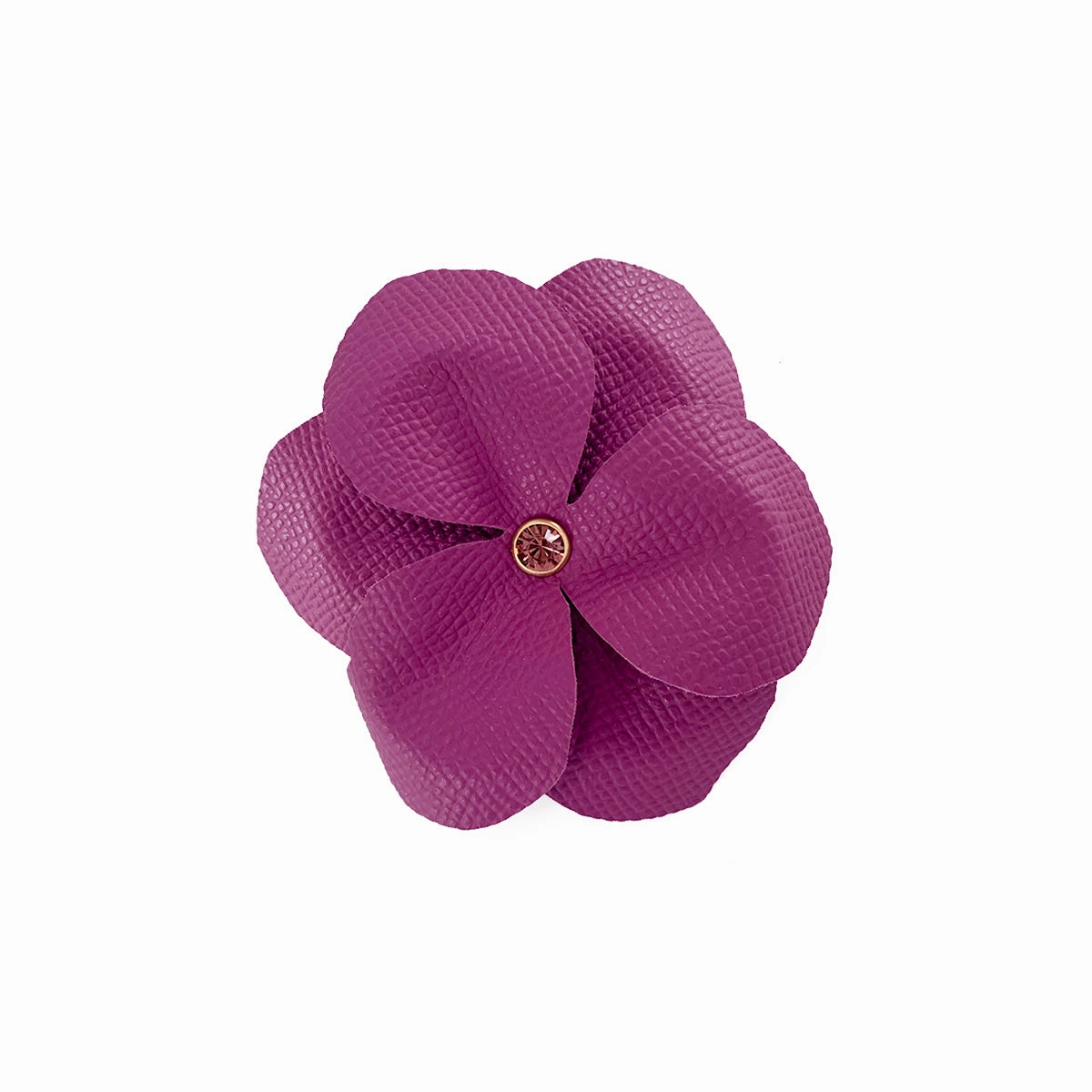 Beverly Classic Rhinestone Leather Dog Flowerette Slider Amethyst