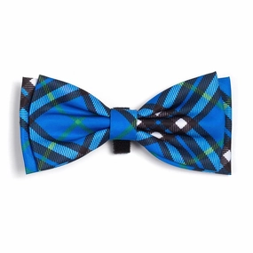Bias Plaid Blue Dog Bow Tie dog collar accessory,collar decor
