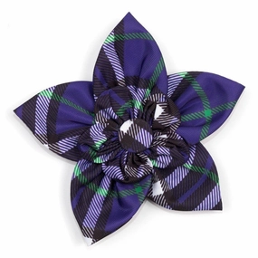 Bias Plaid Purple Dog Collar Flower dog collar accessory,collar decor