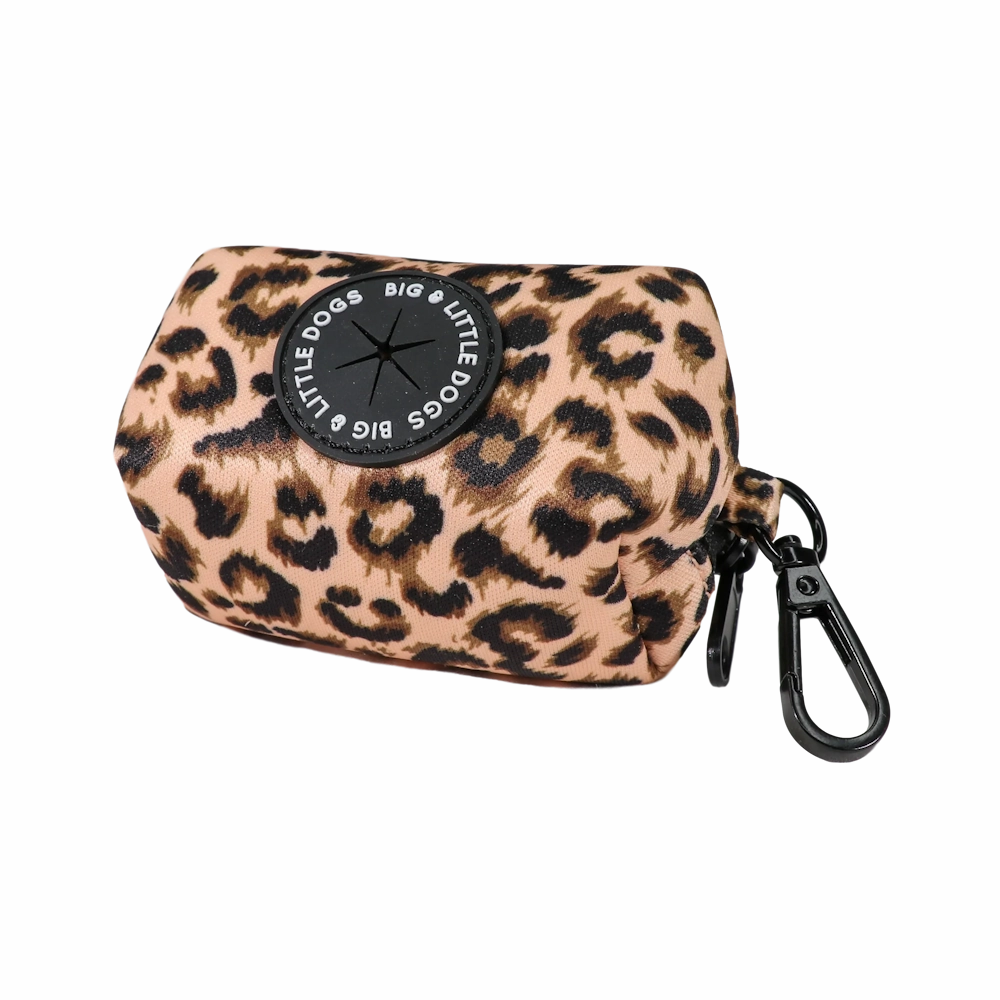 Big & Little Dogs Poop Bag Holder: Luxurious Leopard dog travel gear,pet travel
