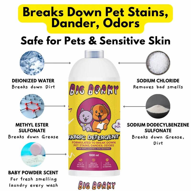 Big Borky Pet Safe Fabric Detergent (Formulated To Breaks Down Pet Stains, Dander, Odours)