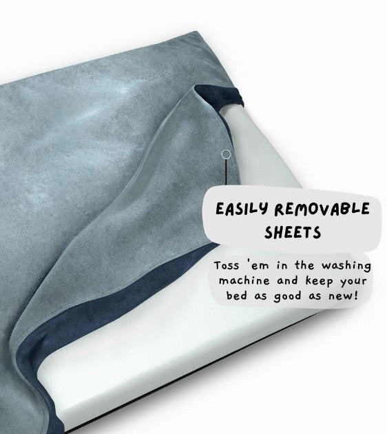 Big Borky Washable Dog Bedsheet - Mattress Version (Ocean Blue)