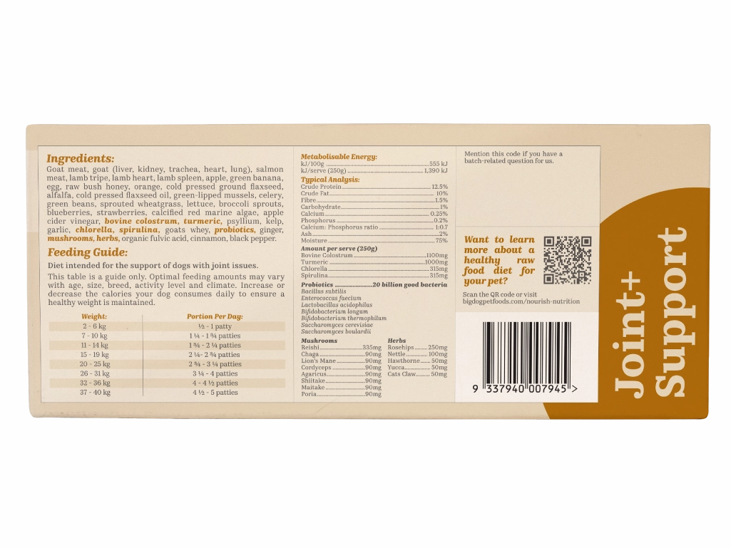 Big Dog Barf Nourish Nutrition Raw Dog Food (Prescription Diet Alternative - Joint  Support)