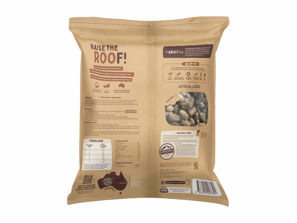 Big Dog Barf Raw Dog Food (Kangaroo Raw Bites)