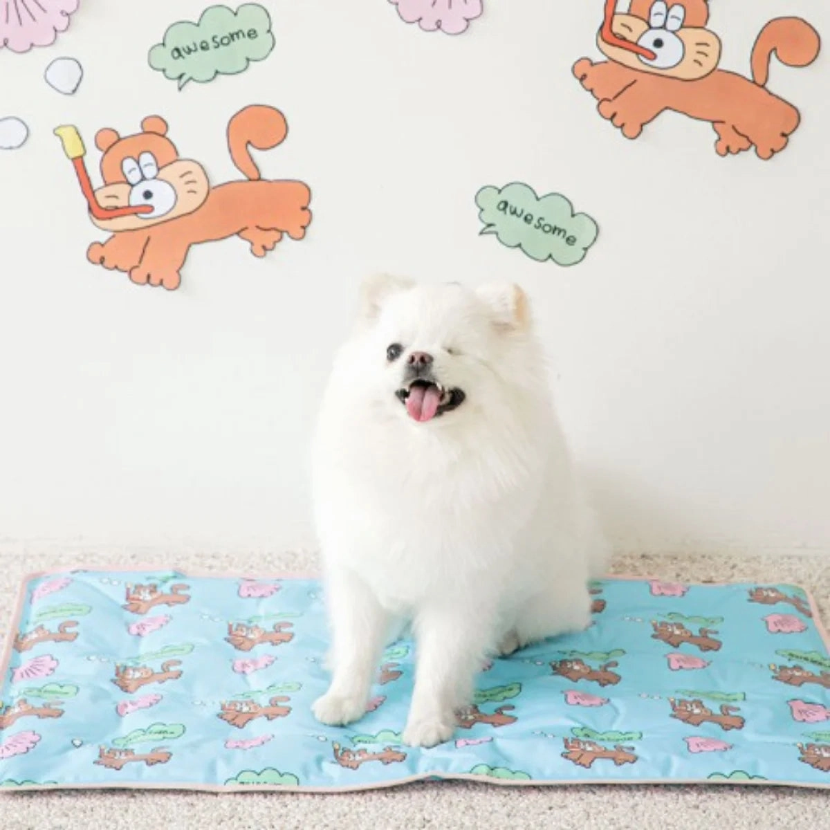 Bite Me X Scooty Studio - Cooling Mat (Blue Squirrel) dog supplements,home vitamins