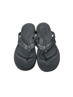 Black Sandals Flip Flops Crocs, Size 9 crocs