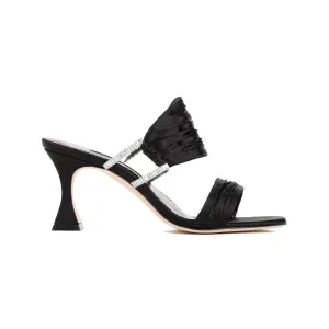 Black Satin Chinap Sandal Shoes_Manolo-Blahnik