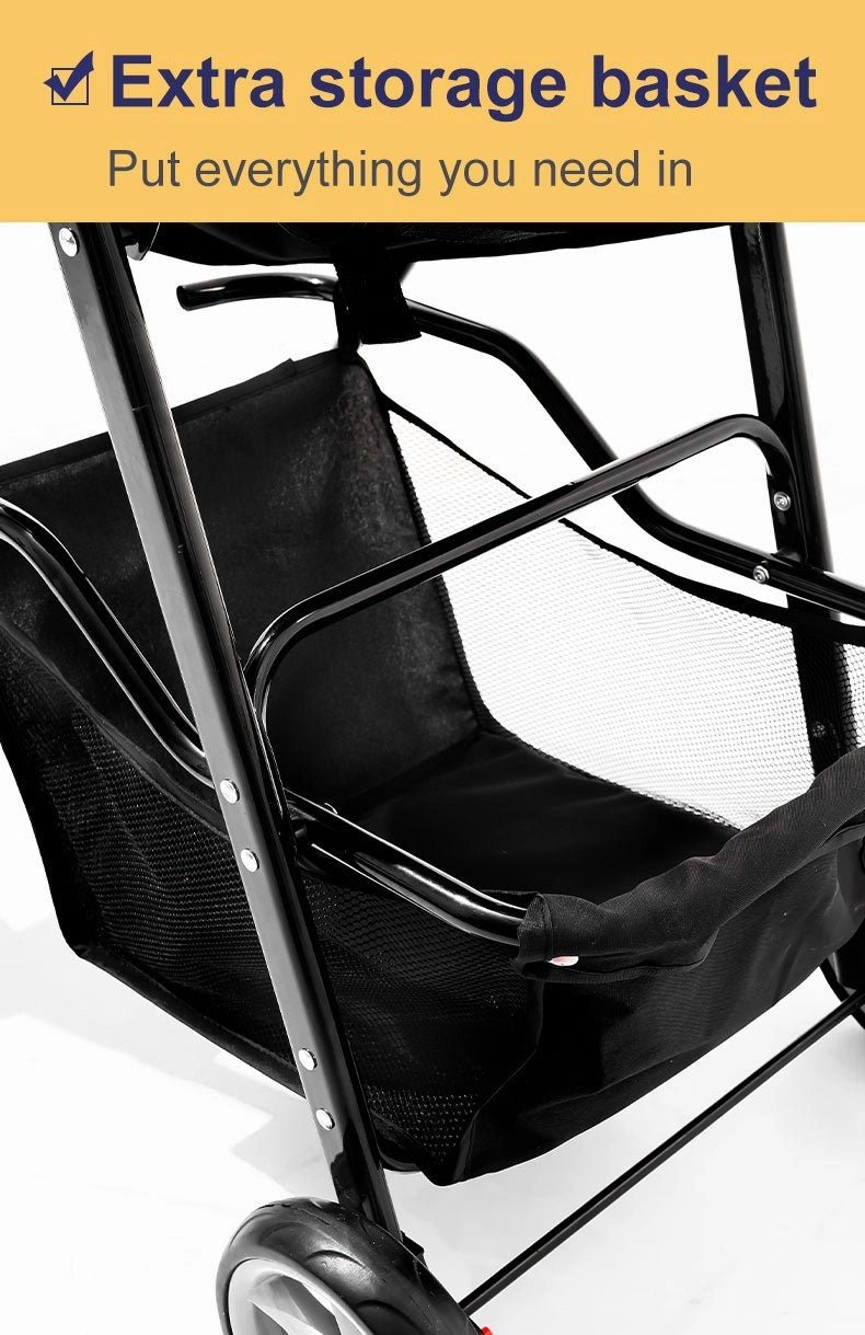 BNDC 102 Pram & Stroller For Dogs & Cats (Black)