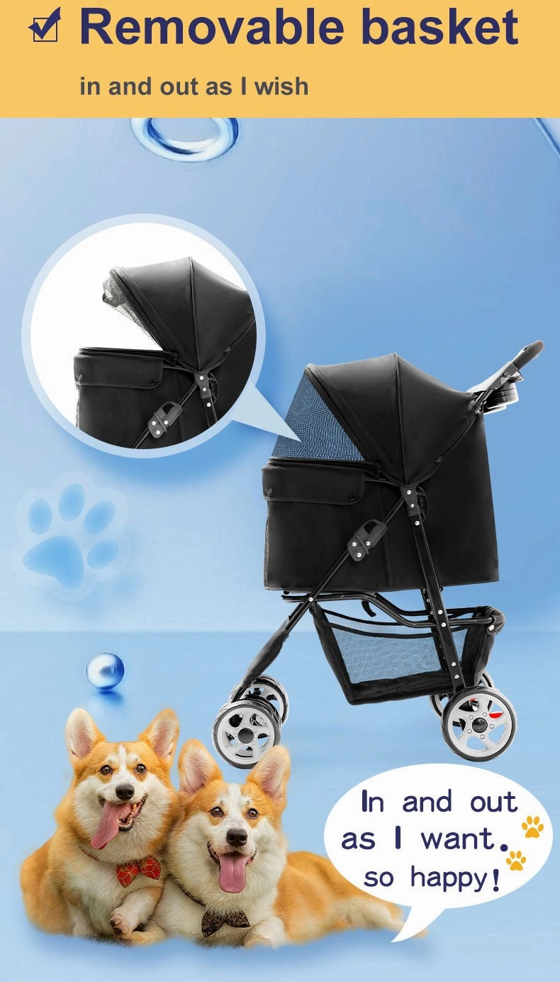 BNDC 102 Pram & Stroller For Dogs & Cats (Black)