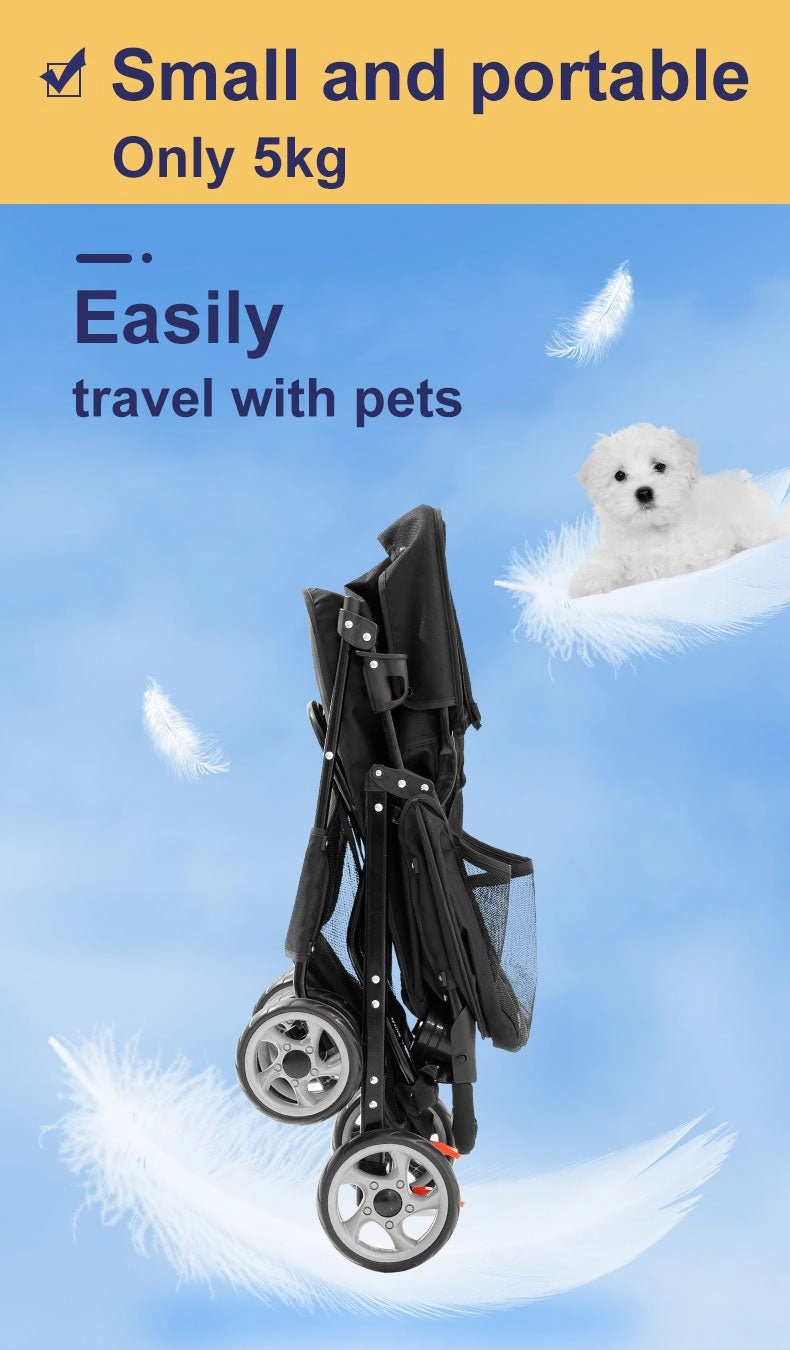 BNDC 102 Pram & Stroller For Dogs & Cats (Black)
