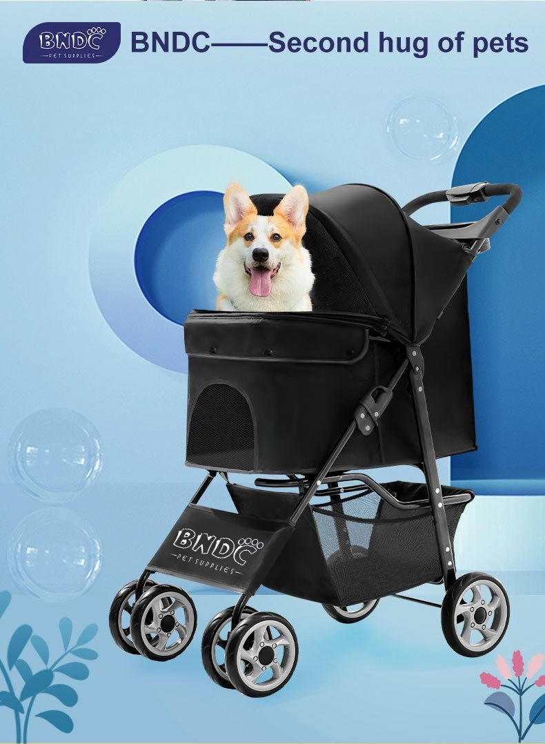 BNDC 102 Pram & Stroller For Dogs & Cats (Black)