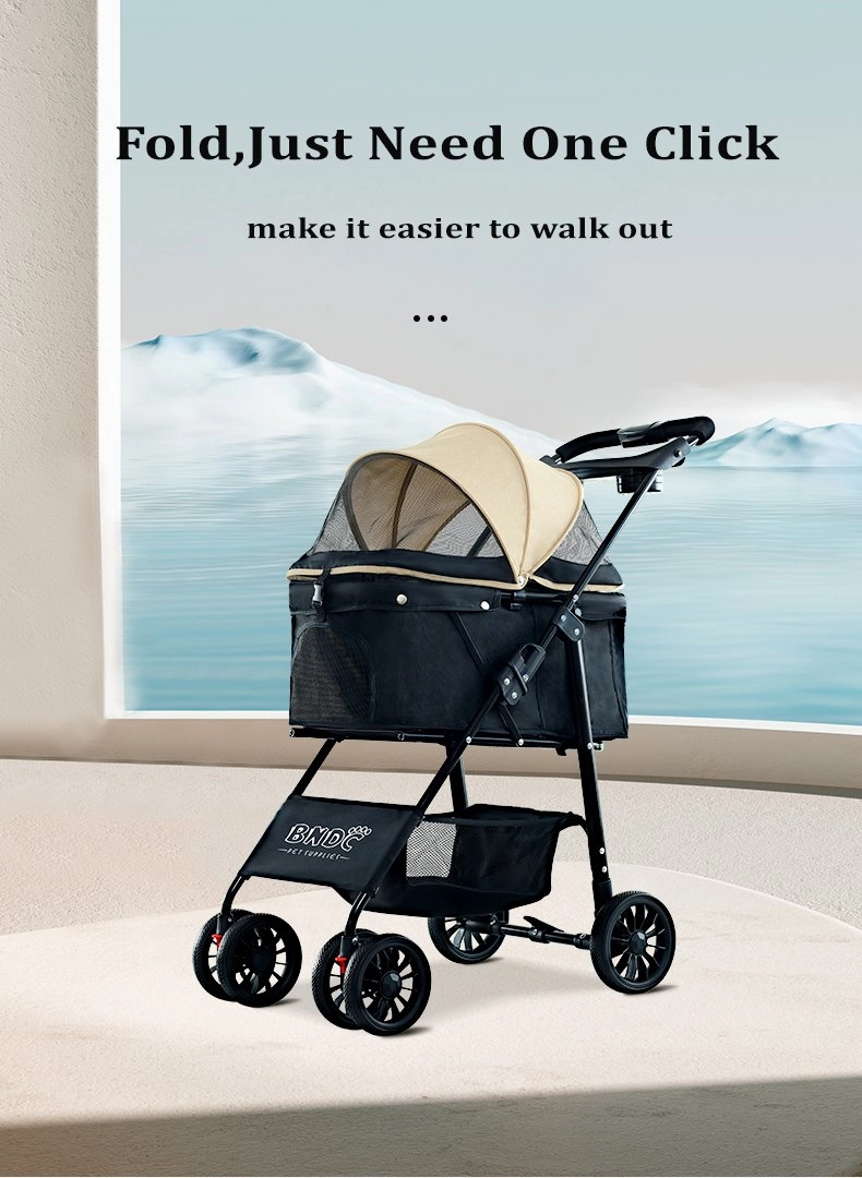 BNDC 102 Pram & Stroller For Dogs & Cats (Khaki)