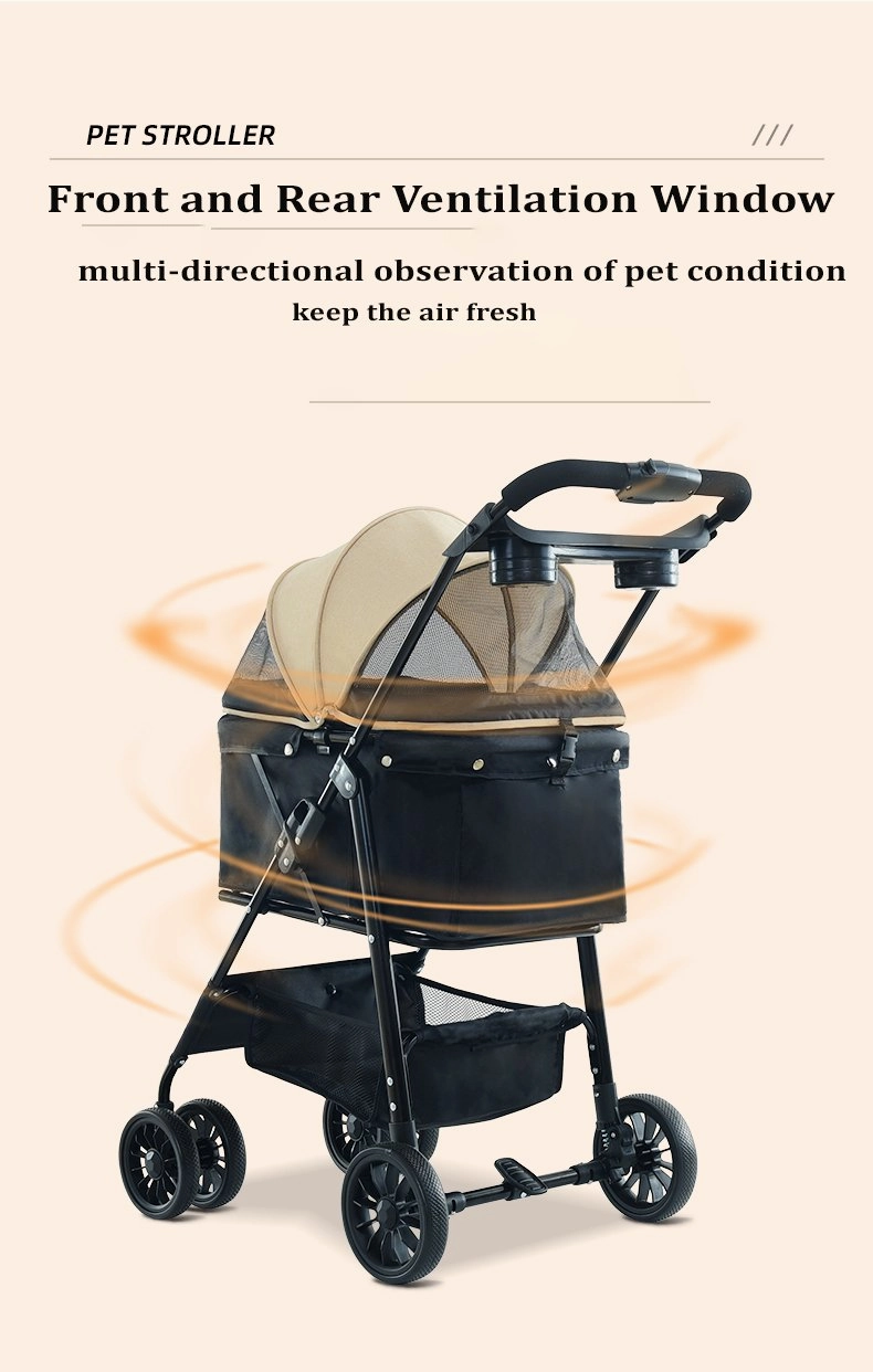 BNDC 102 Pram & Stroller For Dogs & Cats (Khaki)