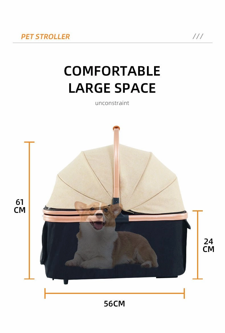BNDC 106 Pram & Stroller For Dogs & Cats (Grey)