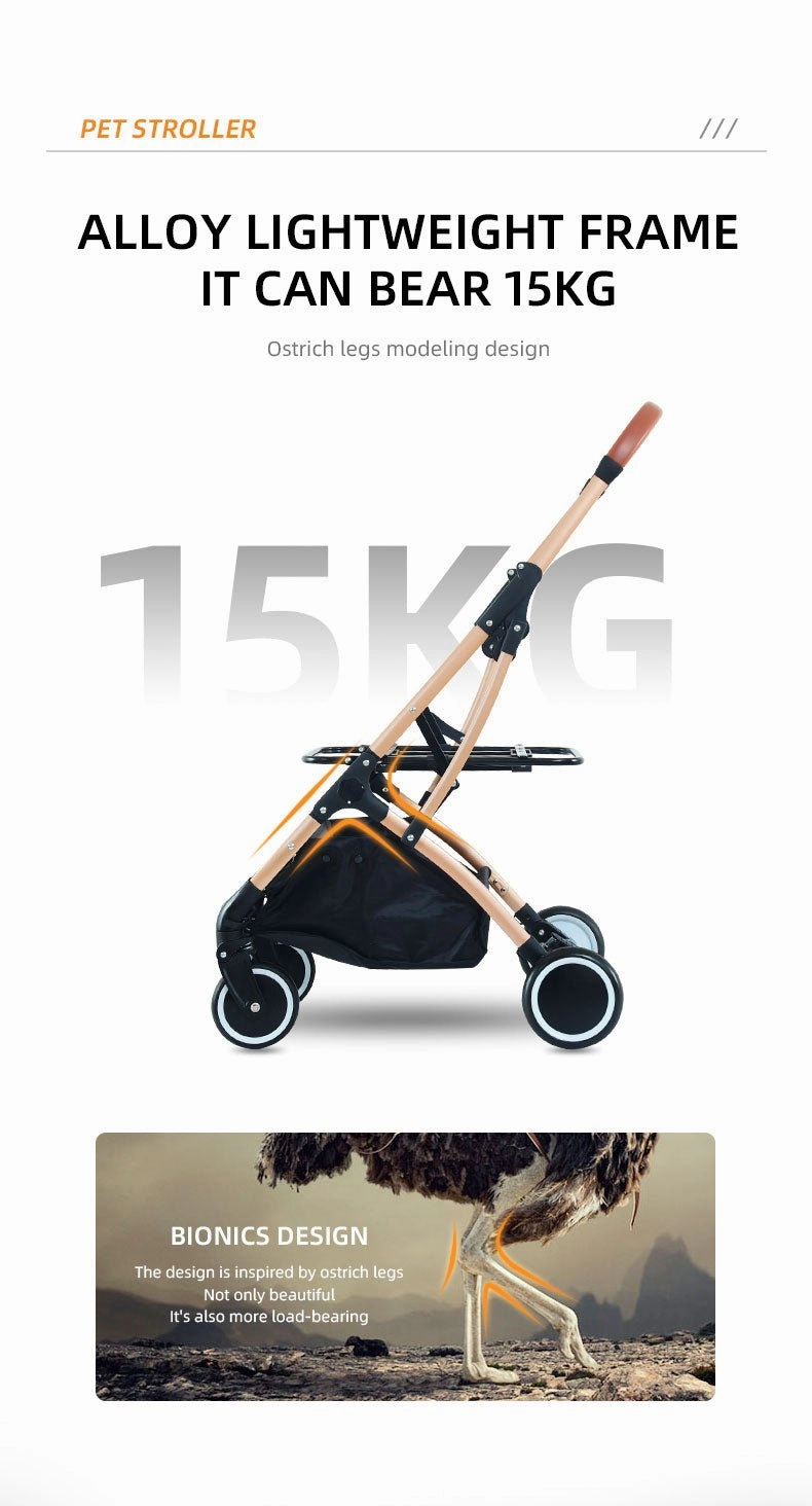 BNDC 106 Pram & Stroller For Dogs & Cats (Grey)