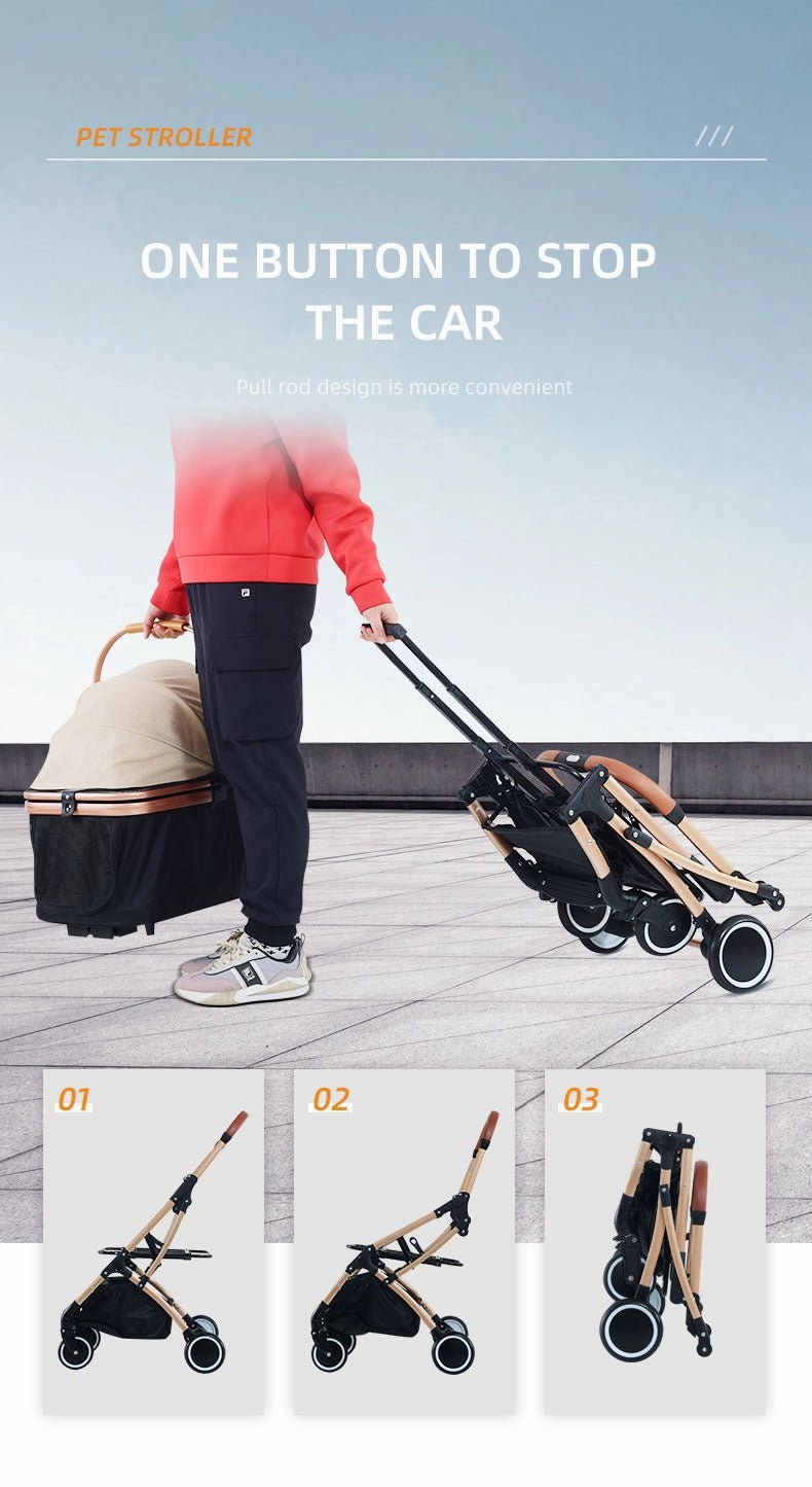 BNDC 106 Pram & Stroller For Dogs & Cats (Grey)