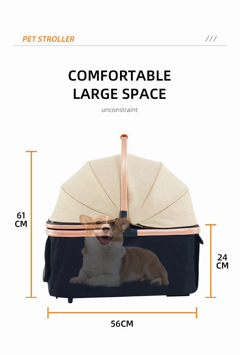 BNDC 106 Pram & Stroller For Dogs & Cats (Grey)