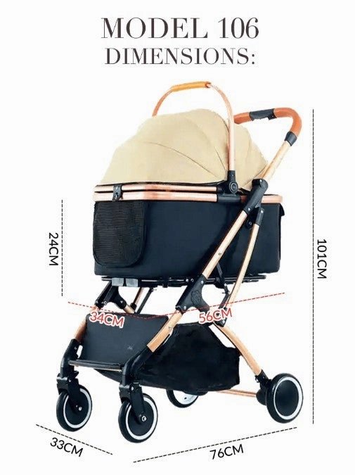 BNDC 106 Pram & Stroller For Dogs & Cats (Grey)