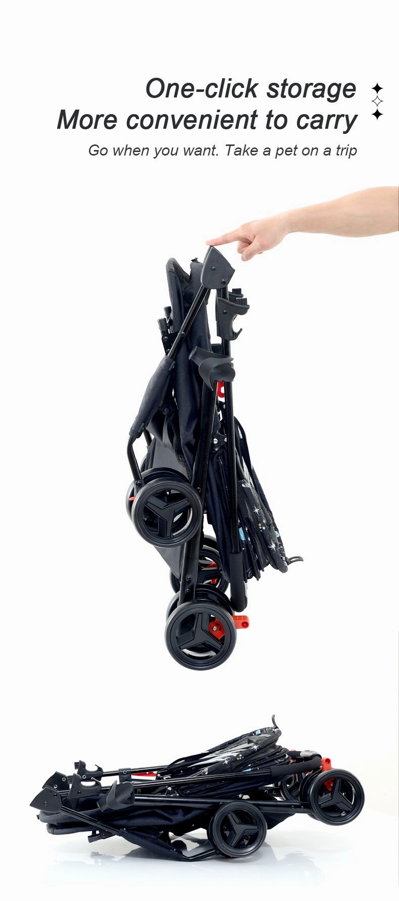 BNDC 107 Pram & Stroller For Dogs & Cats (Sky)