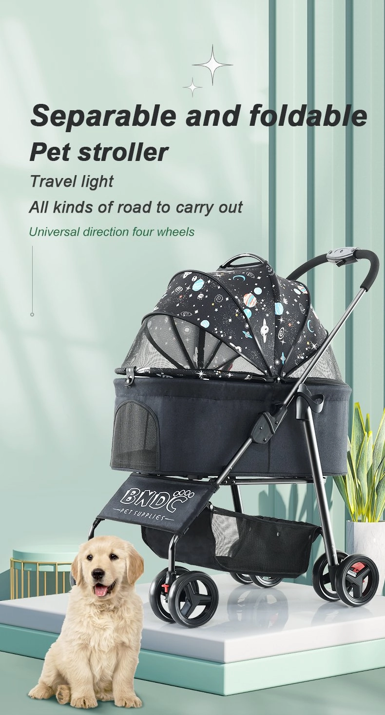 BNDC 107 Pram & Stroller For Dogs & Cats (Sky)