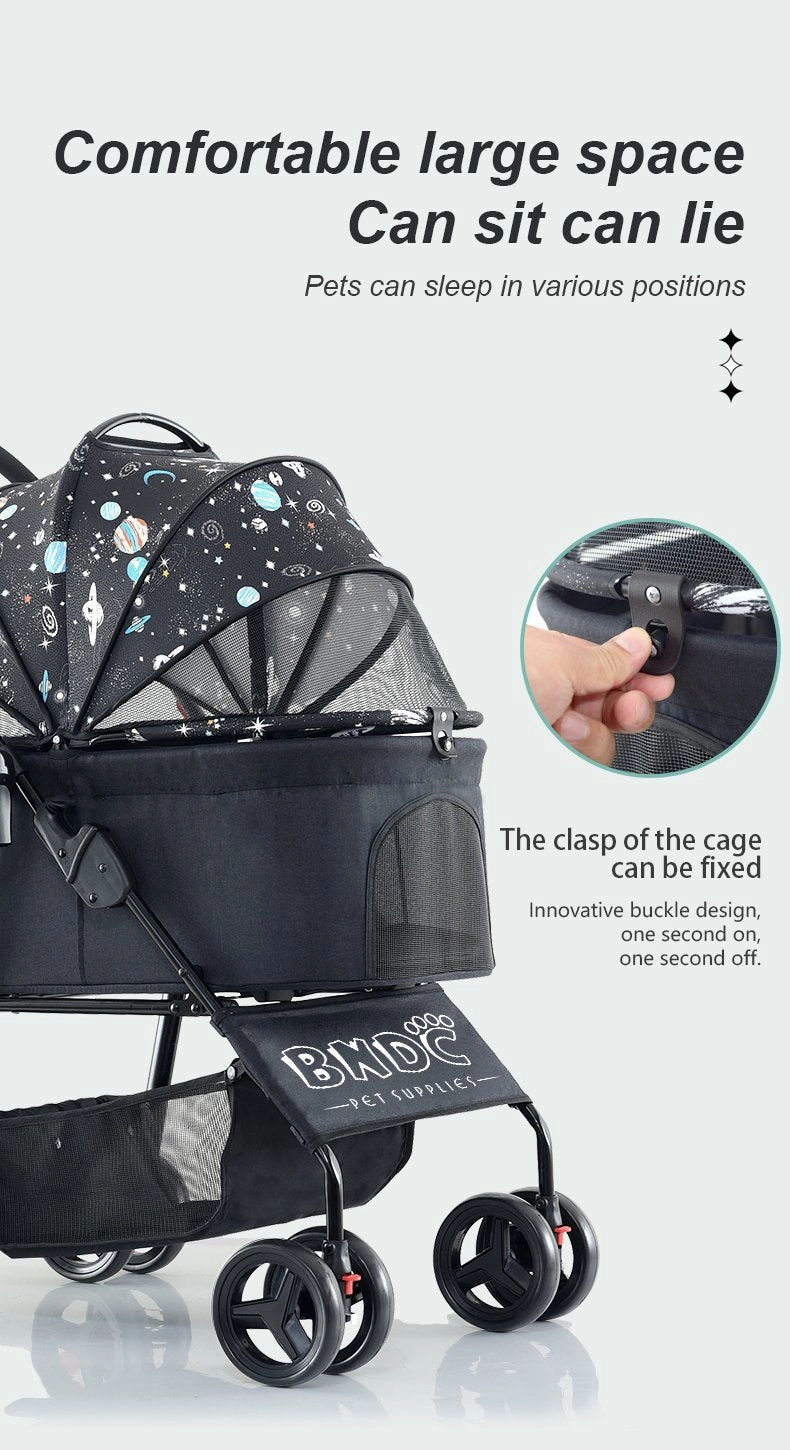 BNDC 107 Pram & Stroller For Dogs & Cats (Sky)