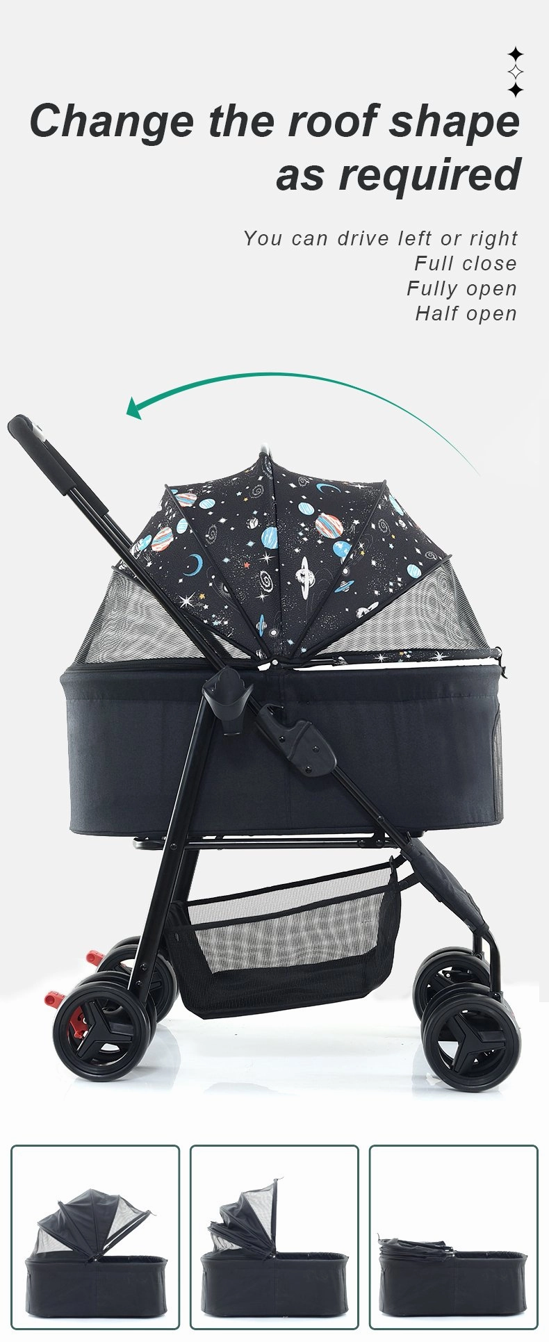 BNDC 107 Pram & Stroller For Dogs & Cats (Sky)