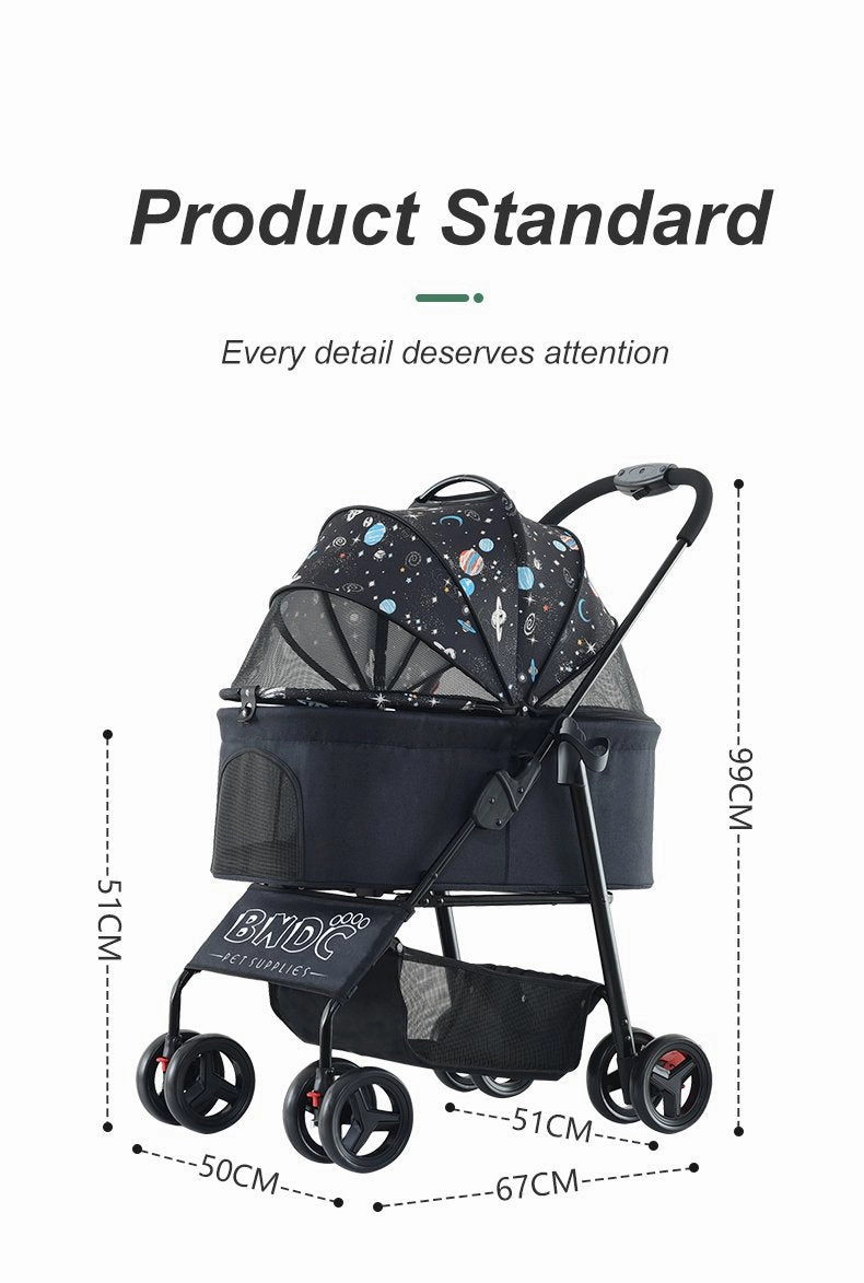 BNDC 107 Pram & Stroller For Dogs & Cats (Sky)