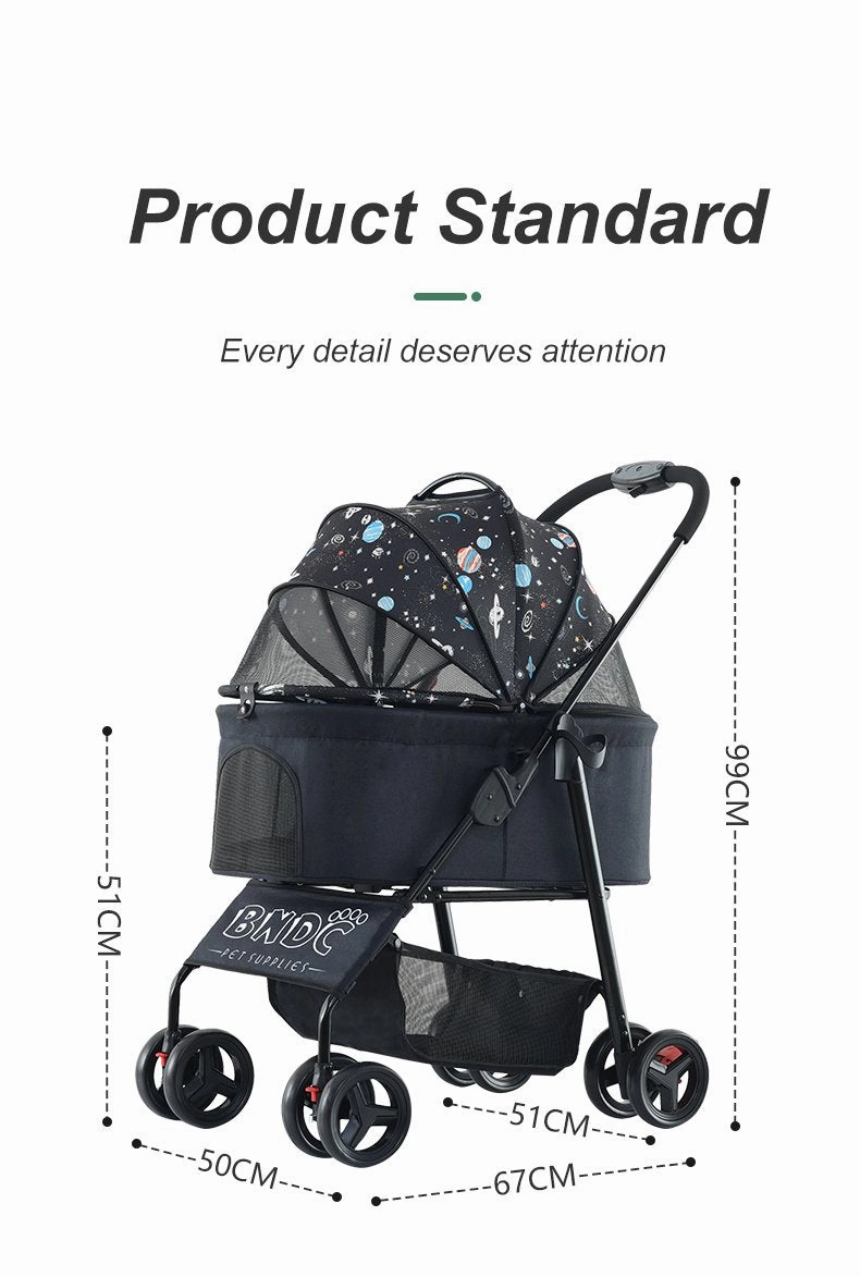 BNDC 107 Pram & Stroller For Dogs & Cats (Sky)