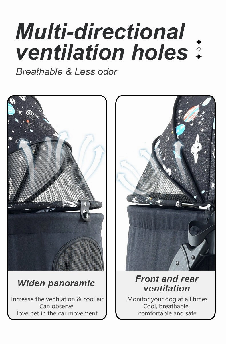 BNDC 107 Pram & Stroller For Dogs & Cats (Sky)