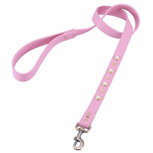 Boho Pearl Pink Leather Dog Leash dog mobility,outdoor pet aid