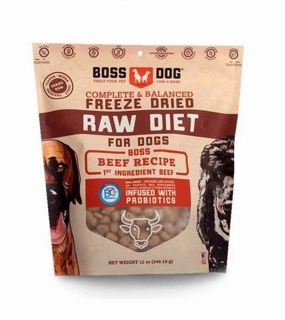 Boss Dog Complete & Balanced Freeze Dried Raw Diet (Beef) freeze-dried dog food,lightweight pet food