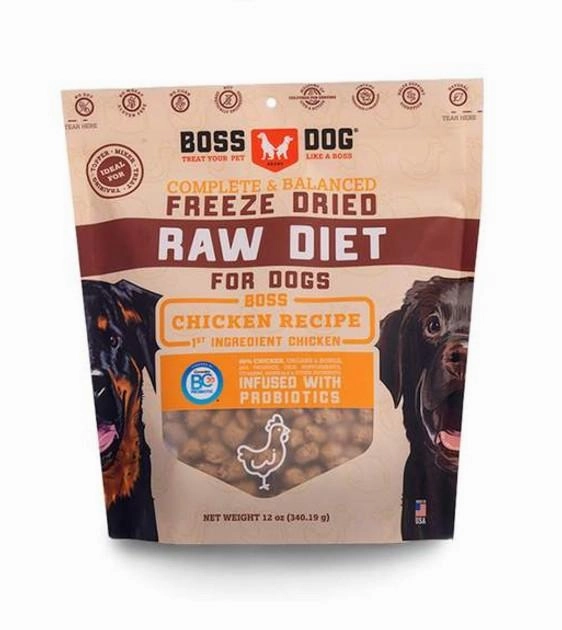 Boss Dog Complete & Balanced Freeze Dried Raw Diet (Chicken) freeze-dried dog food,lightweight pet food