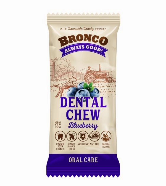 Bronco Dental Dog Chew (Blueberry) pet coat care,skin health