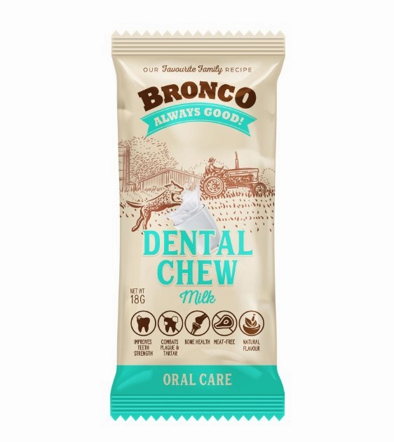 Bronco Dental Dog Chew (Milk) dog hygiene,clean pet