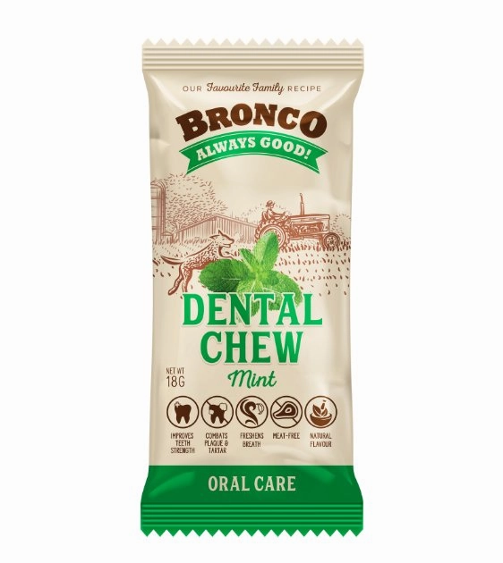 Bronco Dental Dog Chew (Mint) dog hygiene,clean pet
