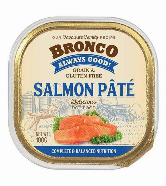Bronco Grain & Gluten Free Casserole Tray Wet Dog Food (Salmon Pt) dog gifts,pet keepsakes