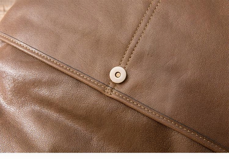 Brown Cool Leather Mens 11 inches Side Bags Messenger Bags Khaki Leather Courier Bag for Men