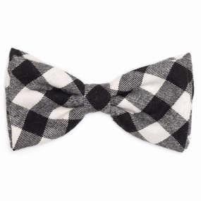 Buffalo Check Dog Bow Tie Black/Off White dog collar accessory,collar decor