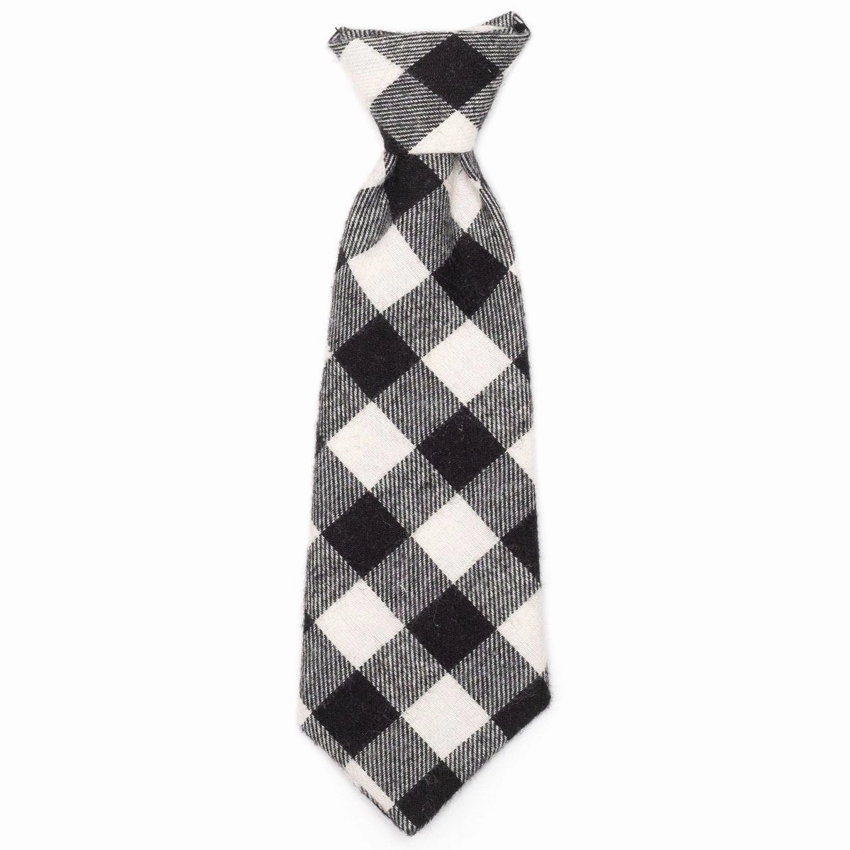 Buffalo Check Dog Necktie Black/Off White dog collar accessory,collar decor