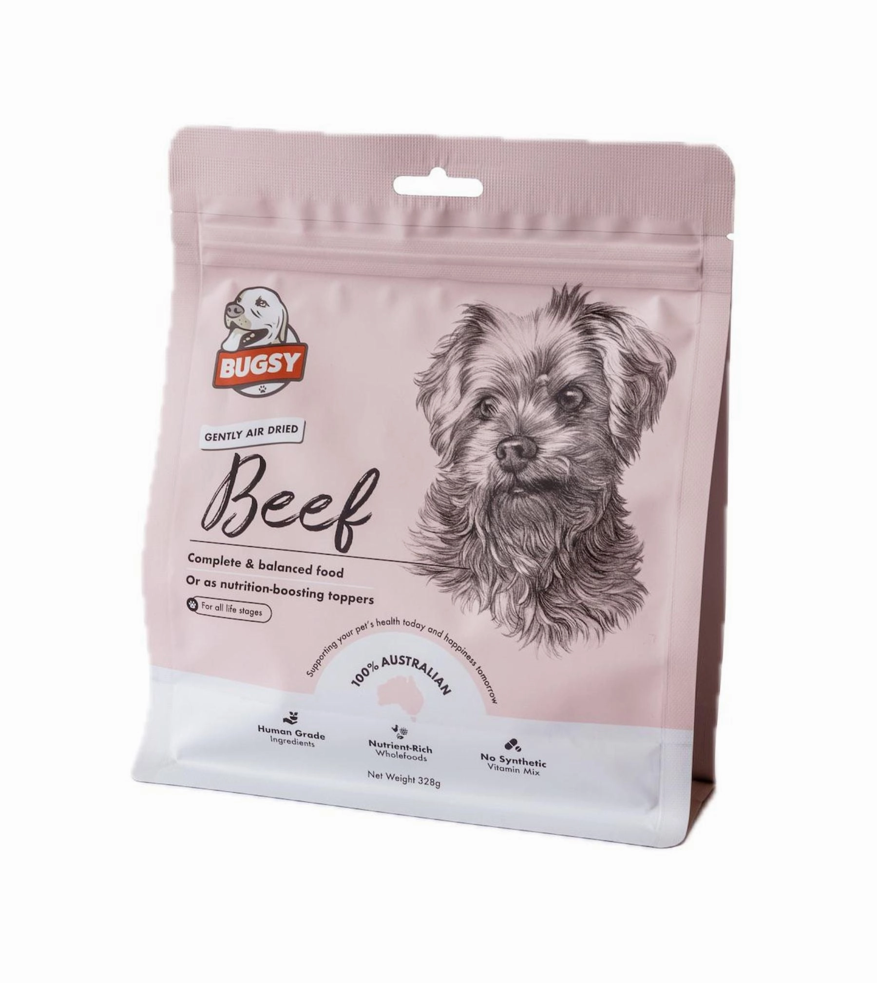 Bugsy Gently Air Dried Complete & Balanced Raw Dog Food (Beef)