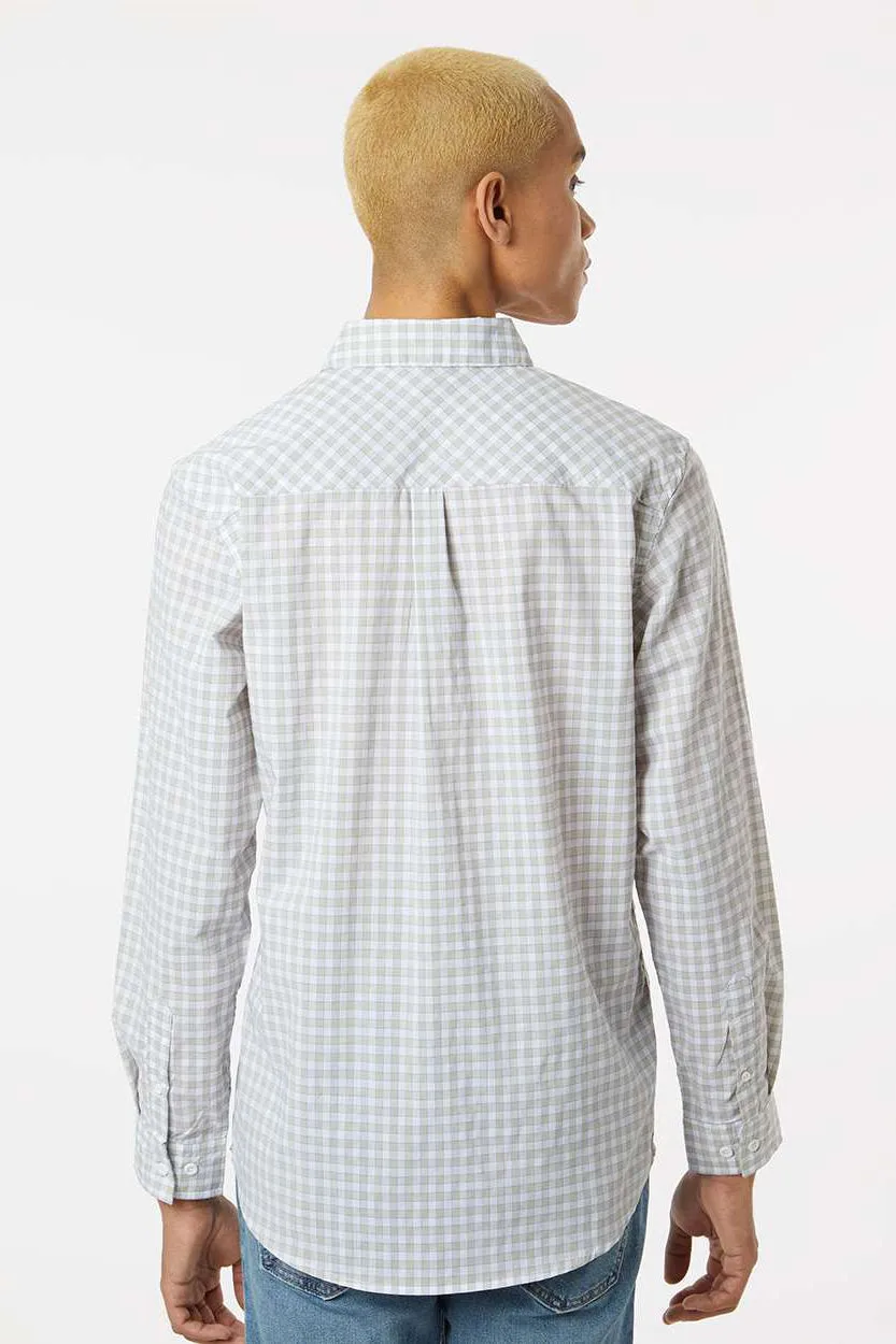 Burnside Mens Burn Long Sleeve Button Down Shirt - Grey/White Gingham
