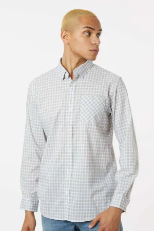 Burnside Mens Burn Long Sleeve Button Down Shirt - Grey/White Gingham