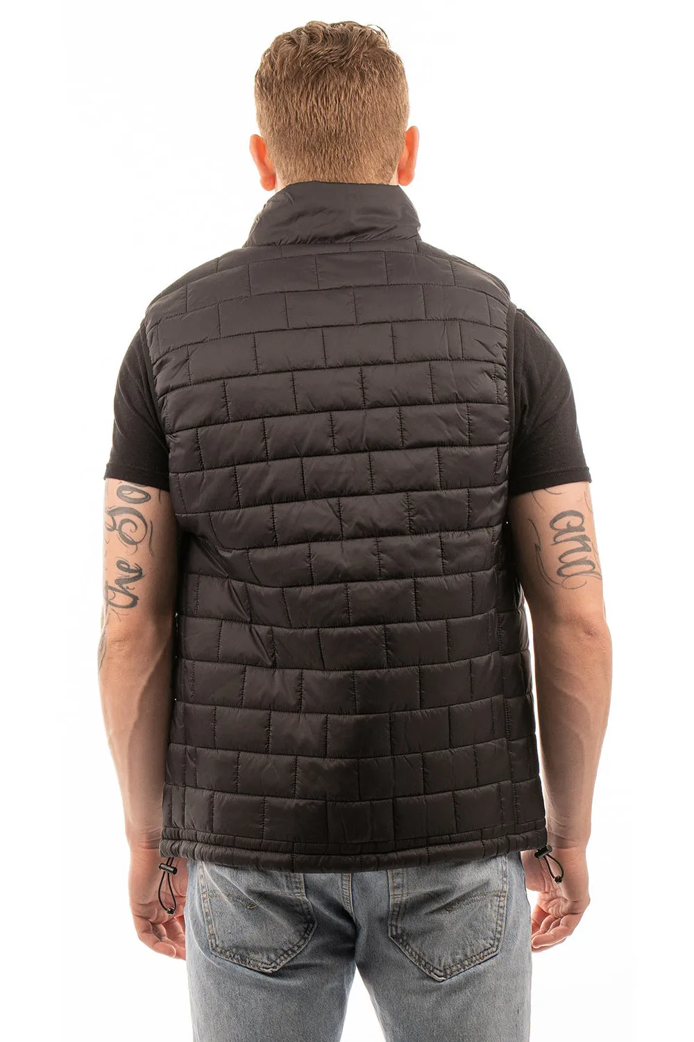 Burnside Mens Element Full Zip Puffer Vest - Black