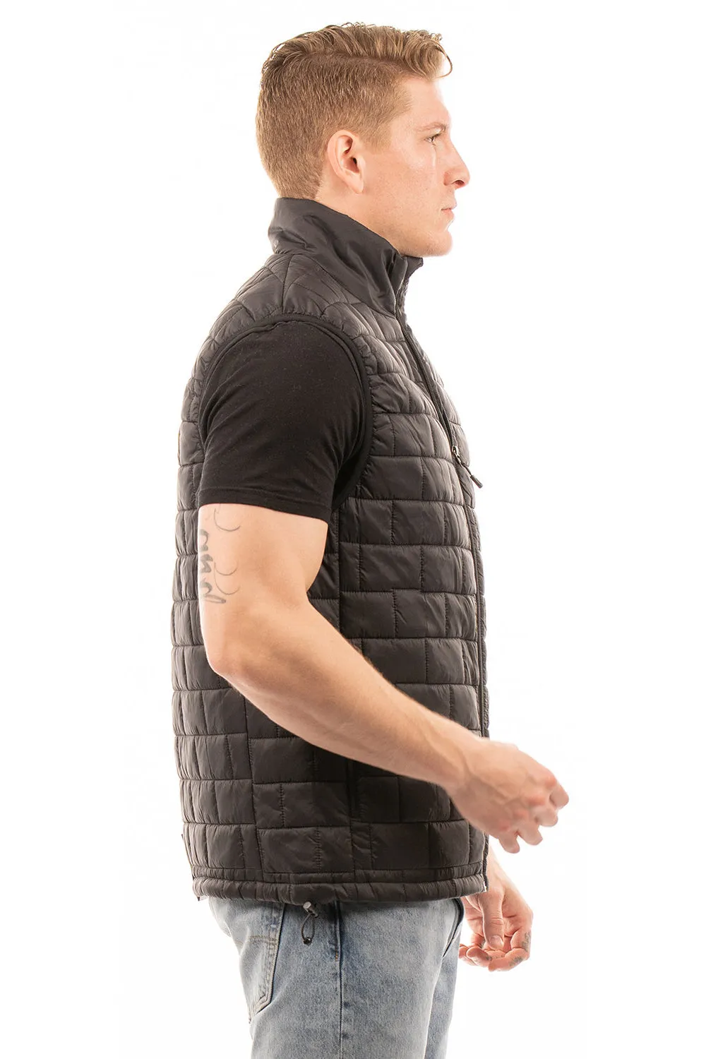 Burnside Mens Element Full Zip Puffer Vest - Black