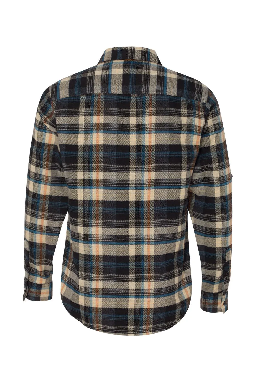 Burnside Mens Flannel Long Sleeve Button Down Shirt w/ Double Pockets - Dark Khaki