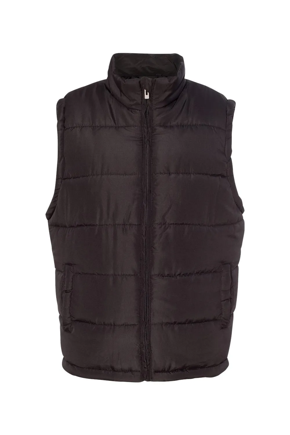 Burnside Mens Full Zip Puffer Vest - Black