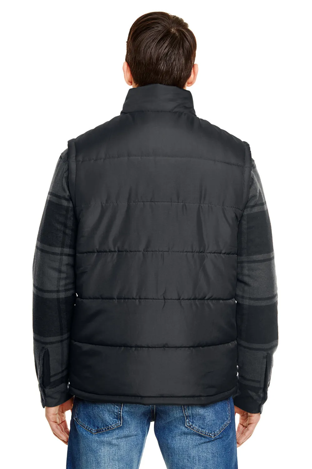 Burnside Mens Full Zip Puffer Vest - Black