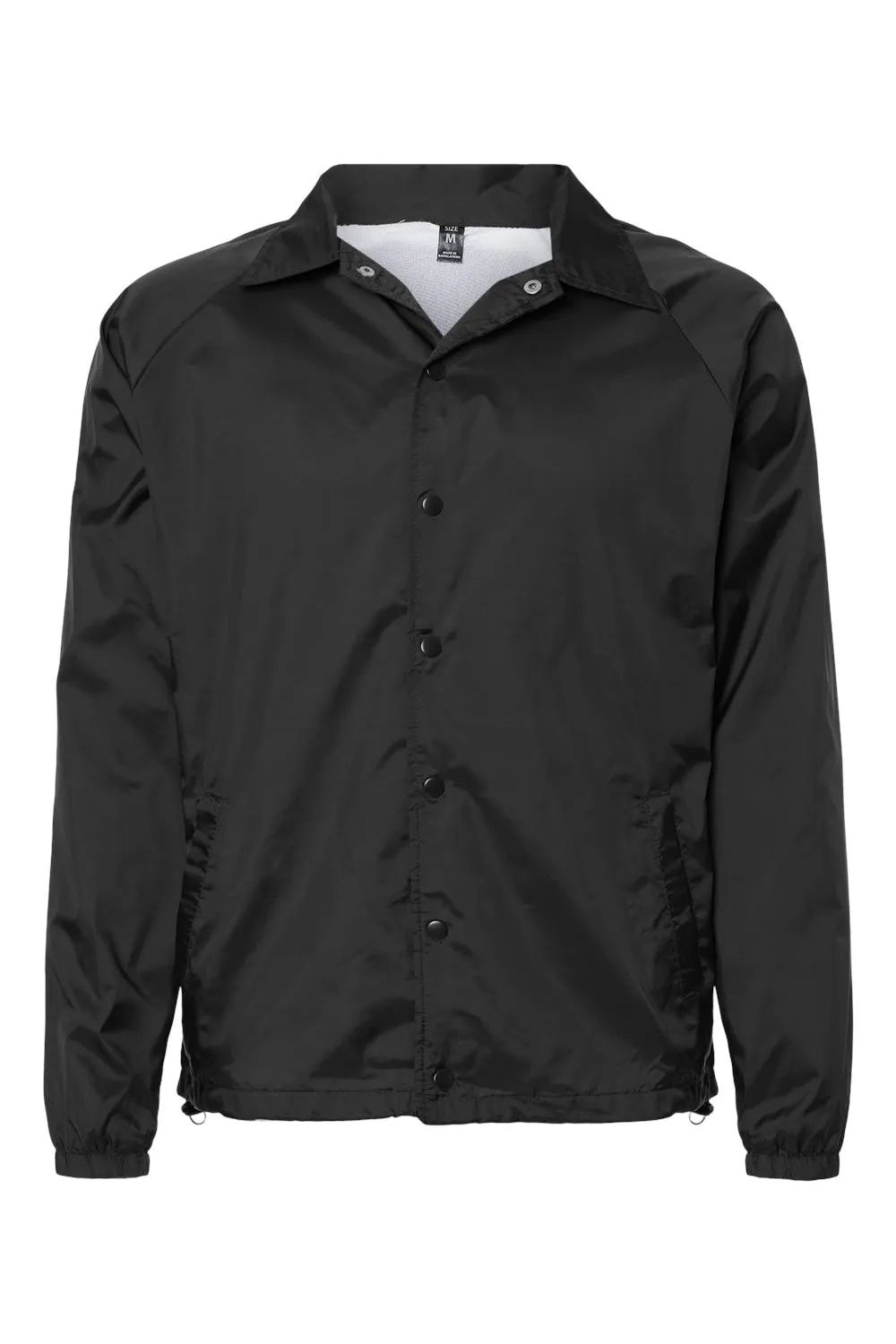 Burnside Mens Mentor Snap Down Wind & Water Resistant Coaches Jacket - Black